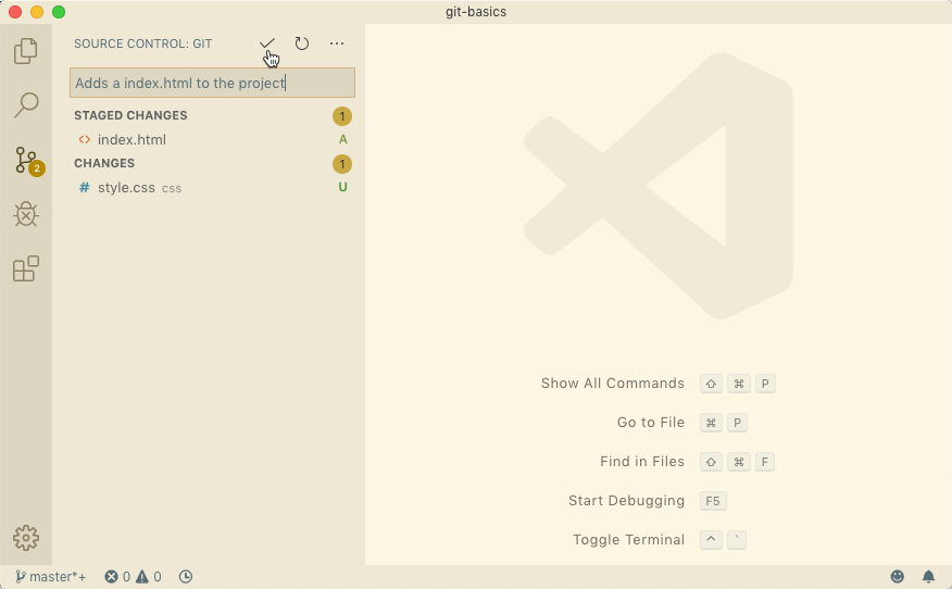 VSCode committing a file