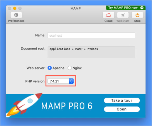 Setting PHP in MAMP